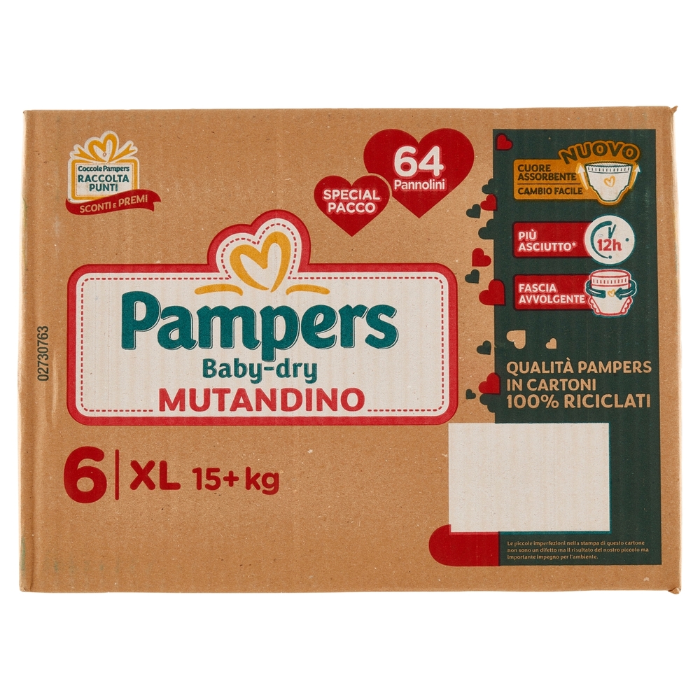 Pampers Baby Dry Mutandino XL 64 pz